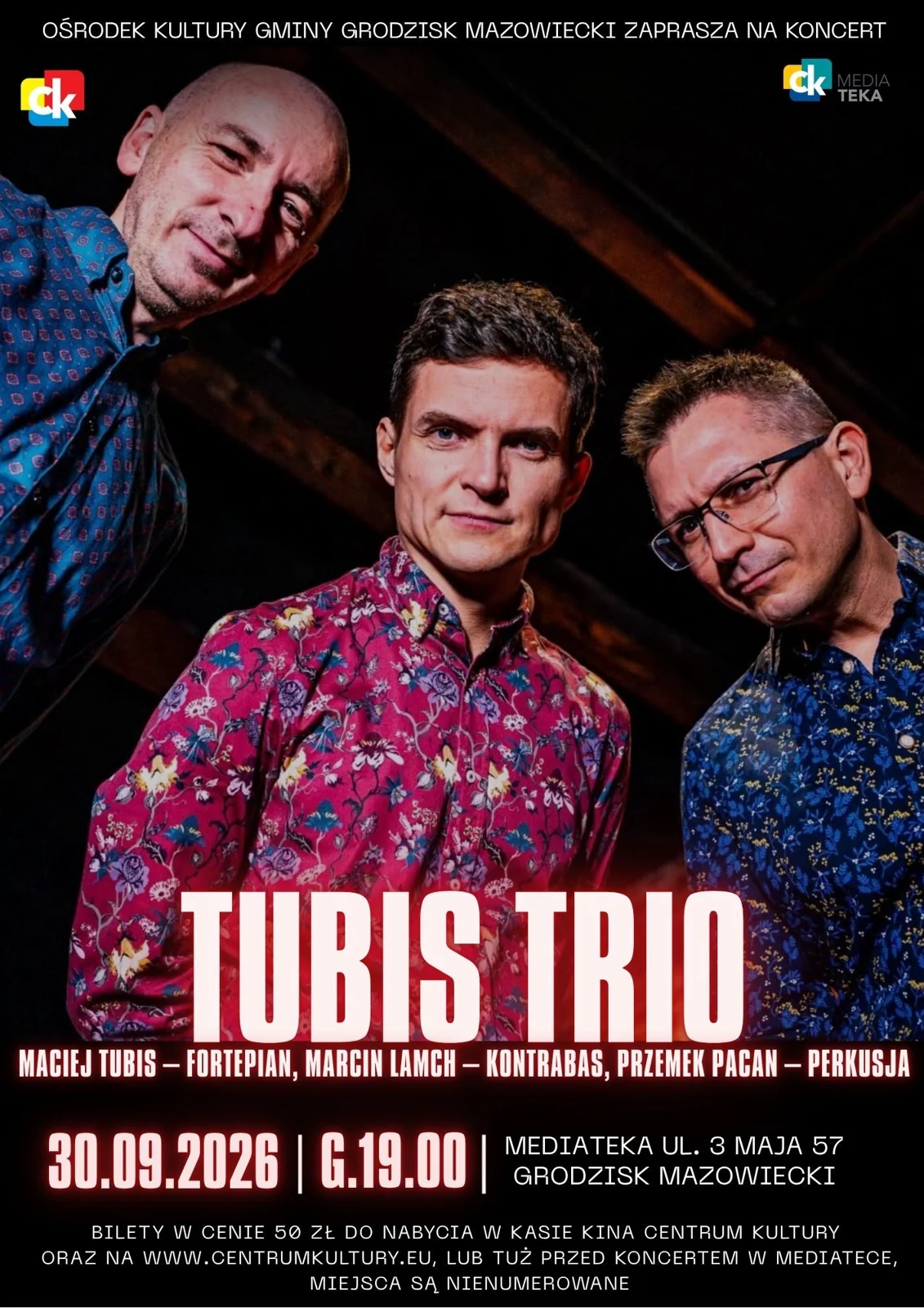 Plakat: Koncert Tubis Trio