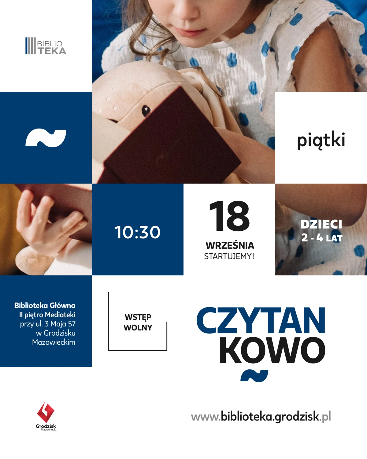 Plakat: Czytankowo w Bibliotece Głównej (2-4 lata)